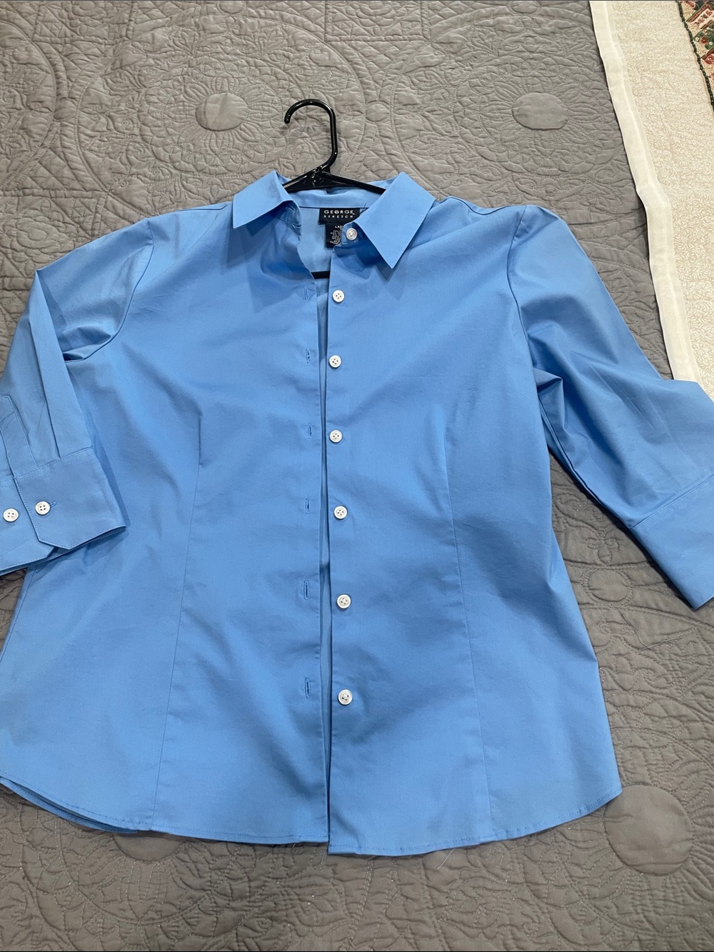 *3 for $10* George Stretch Light Blue Button-Down Shirt M